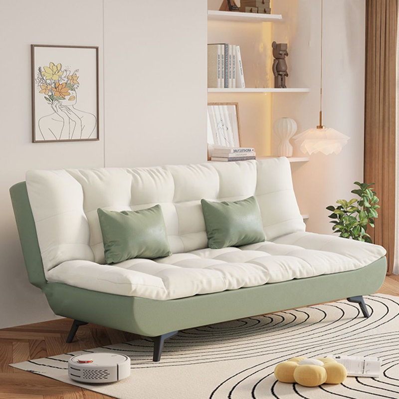 Canapé modulaire en cuir blanc avec pattes de chat blanc
