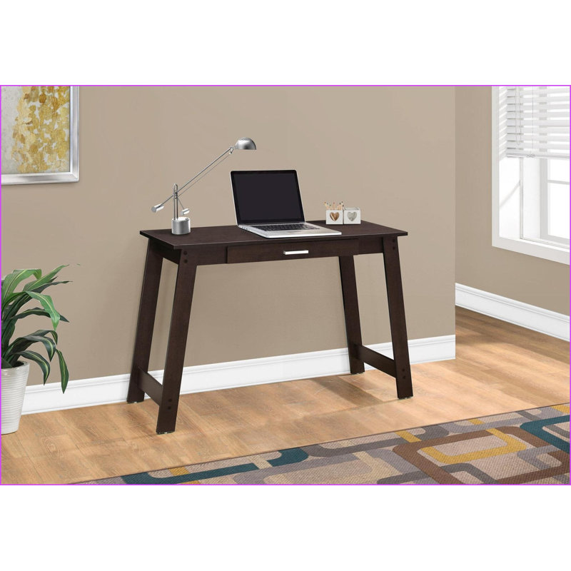 Bureaux, bureau d'ordinateur contemporain moderne avec tiroir de rangement, stratifié brun foncé L 42 po | Espresso | Panneau de particules