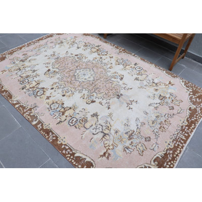 Large Vintage Turkish Oushak Wool Rug for Salon and Dining Room in Antique Brown