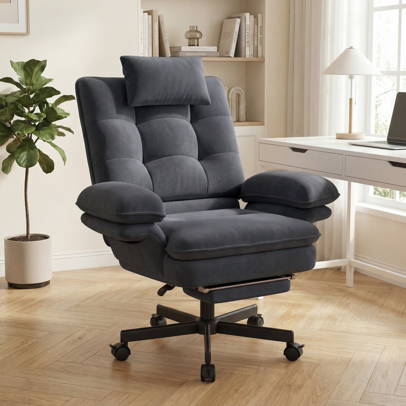 Canora Grey Cotton Blend Office Chair, Grey