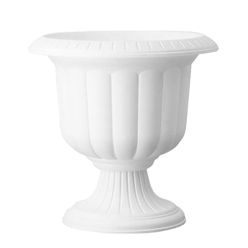 Tralee Neoclassic Resin Urn Planter, 19" H x 19" W x 19" D, White