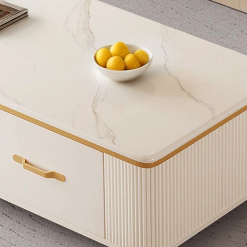Nouvelle table basse sur pied en bois massif, Jaune, H 16,53 po x L 51,18 po x l 27,55 po