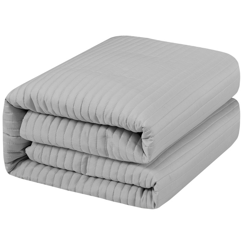 Ensemble d'édredon en polyester Felicia, Édredon pour très grand lit + 2 très grandes ta, Gris