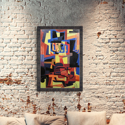 «Man with Violin» par Juan Gris, reproduction d'art sur toile encadrée