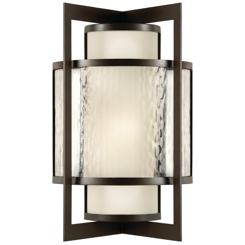 Singapore Moderne Bronze 19" Outdoor Wall Sconce