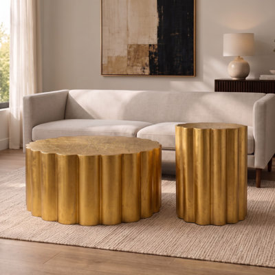 Jaclynn Coffee Table & End Table Gold