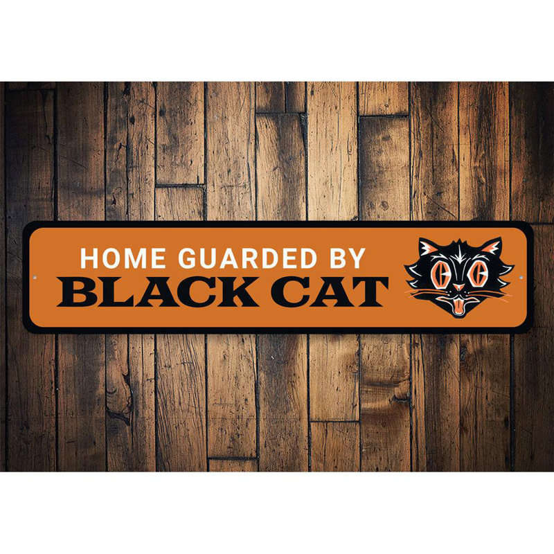 Enseigne en aluminium pour chat Home Home, H 6 po x l 24 po x P 0,06 po