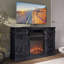  Burroway 47" TV Stand with 18" Electric Fireplace Heater & Media Entertainment Centre Console Table for TV up to 50" with Open Storage Shelves & Cabinets-1212149556