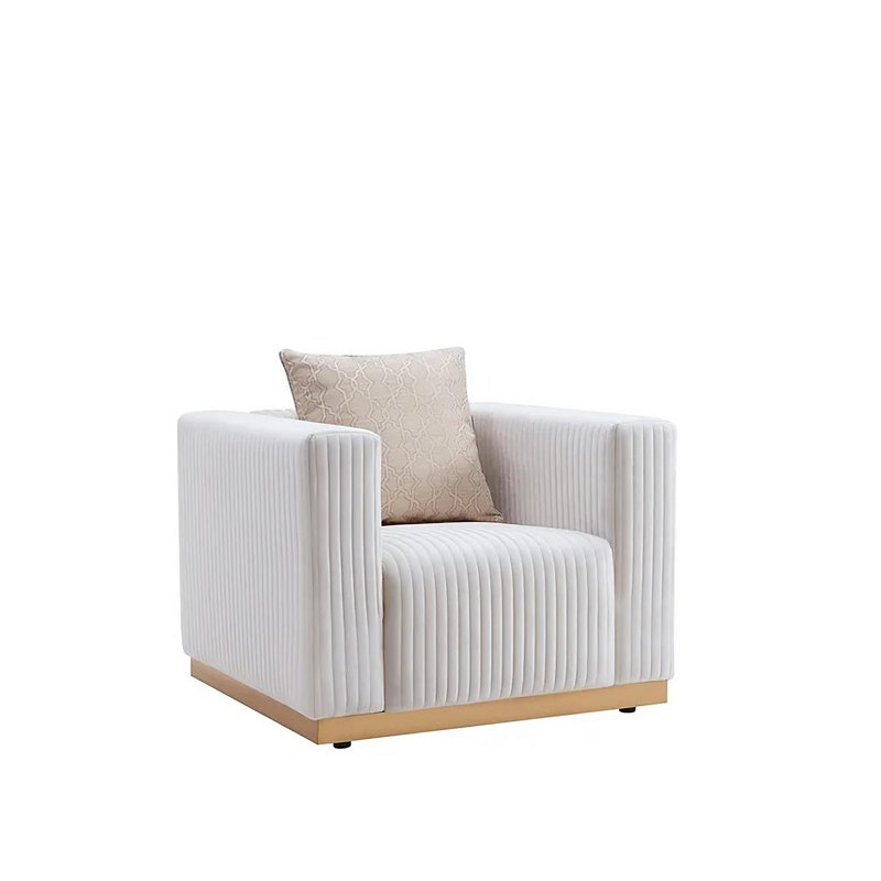 Whetzel 3 - Piece Living Room Set, Ivory Fabric