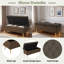 Banc avec repose-pieds moderne avec amplement d'espace de rangement, coussin capitonné et pieds en métal-657218593