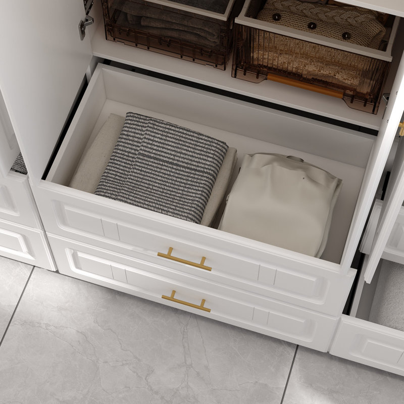 Large Combination Freestanding Armoire With 8 Drawers