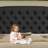 Fabric Upholstered Bed,Tufted Headboard Adjustable Height Bed Frame-283896218-283896216