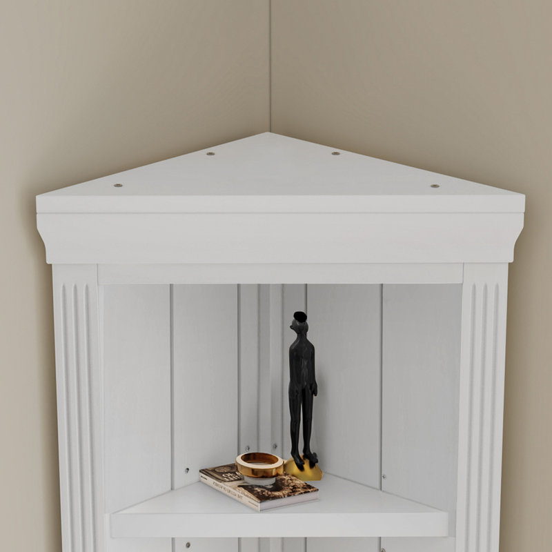 Bibliothèque de rangement avec éclairage DEL Douai, Étagère d'angle, 83.4' H x 20.98' W x 13.77' D