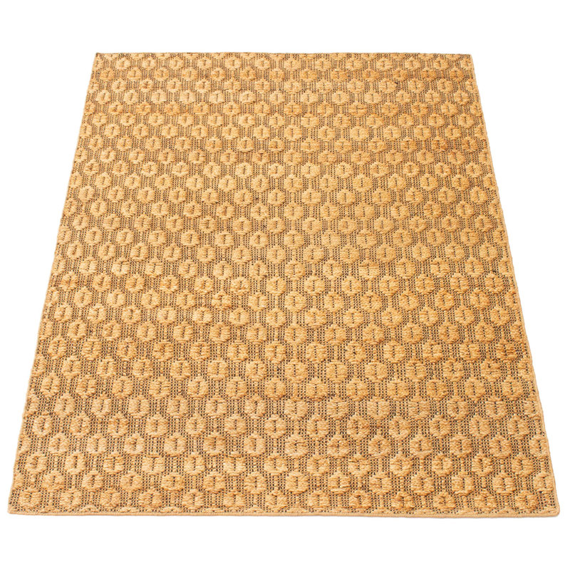 Tapis brun à tissage plat Lubna
