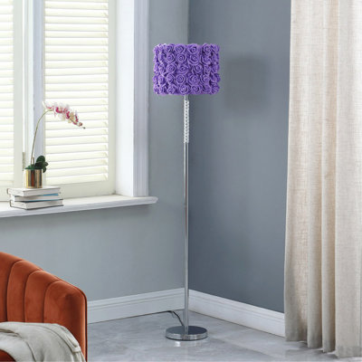 Lampe sur pied en acrylique / métal 63 po In Lavender Roses In Bloom