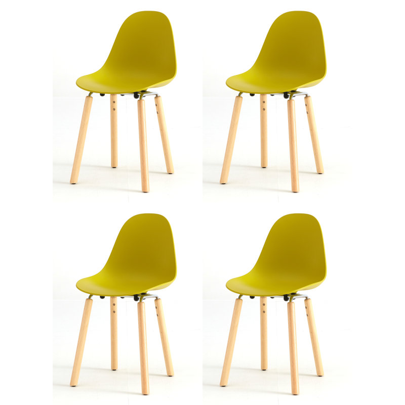 TA Side & Dining Chair (Set of 4), Mustard/Natural