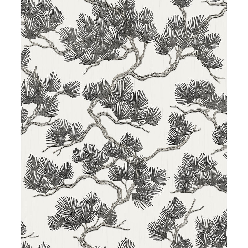 Rouleau de papier peint hollandais - L 33 po x l 21 po, Noir / gris / blanc