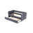Twin Size Upholstered Daybed with Trundle,USB Port ,Side Pockets, Modern V-grained backrest Design,No Box Spring Needed, for Bedroom, Guest Room-1560433957