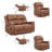 3-Piece Vegan Leather Reclining Living Room Set-395175659
