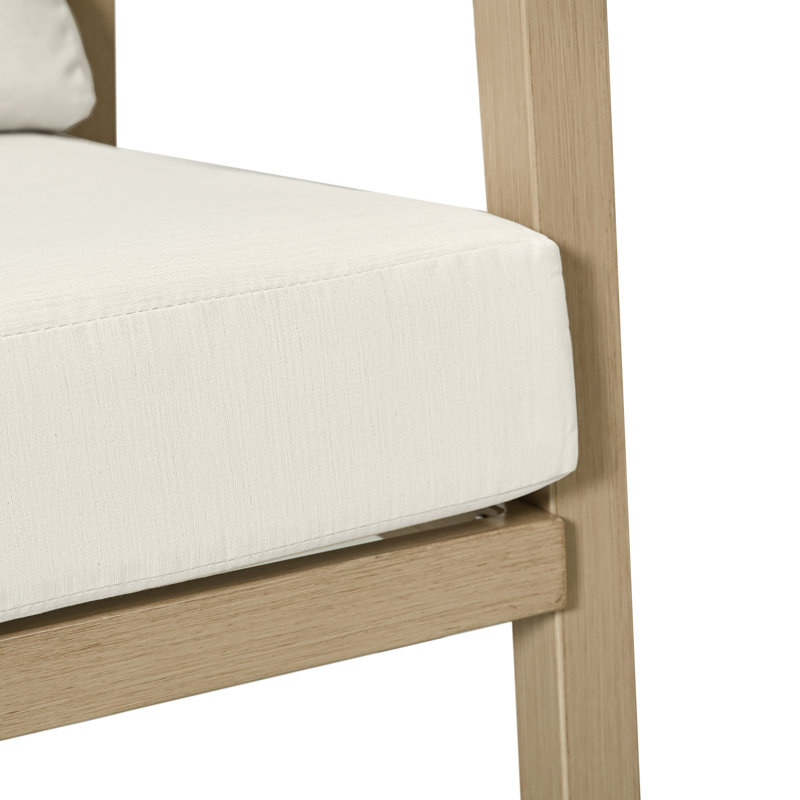 Canapé d'extérieur en aluminium 1 pièce Vishali, Beige / bois naturel