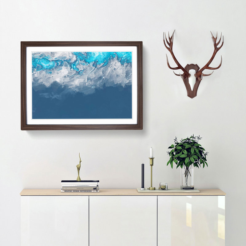 Take a Chance in Abstract - Picture Frame Painting Print, Walnut Framed, 27cm H x 36cm W x 2cm D