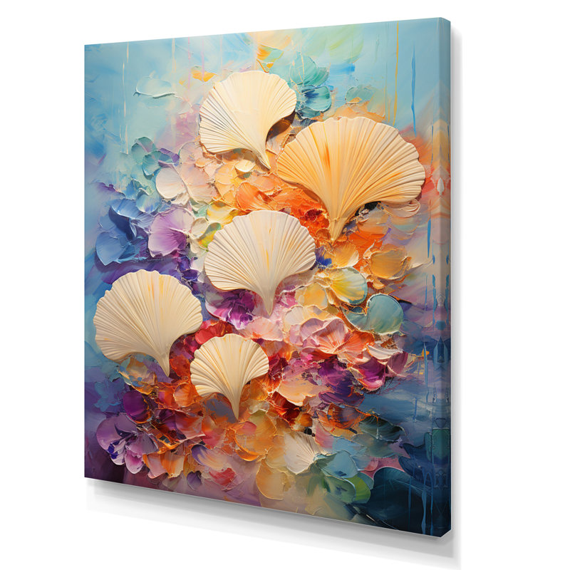 «Dedorah Abstract Ocean Seashell Collage», reproduction, Toile tendue, H 32 po x l 24 po x P 1 po