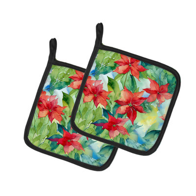 Caroline's Treasures Floral Polyester Potholder Set