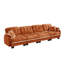 Canapé en chenille à 4 places avec 4 coussins, conception ergonomique et coussins capitonnés à garniture de pompons, siège profond facile à assembler pour le salon-133657613-133657615