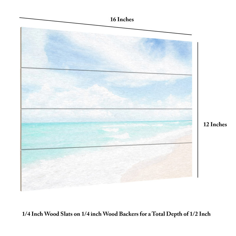 Elena Chukhlebova Hawaiian Beach Wood Slat Art, H 12 po x l 16 po