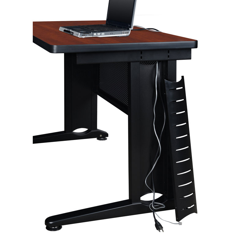 Fusion U Shaped Desk with Double Pedestal Drawer Unit, Cherry