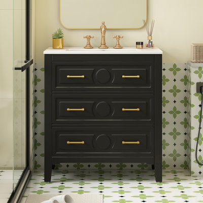 Meuble-lavabo avec lavabo et 3 tiroirs