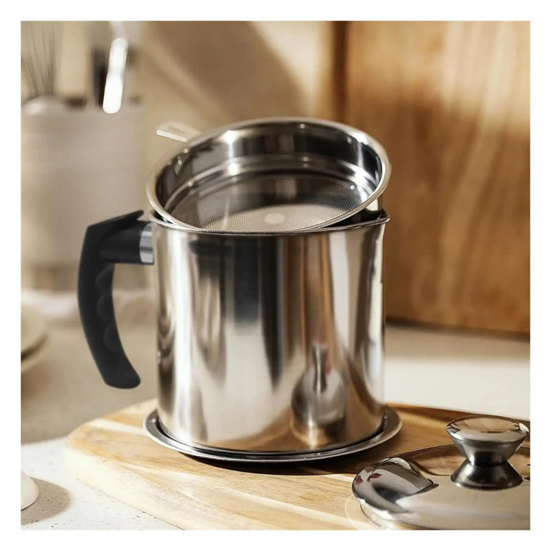 Bacon Grease Container with Strainer