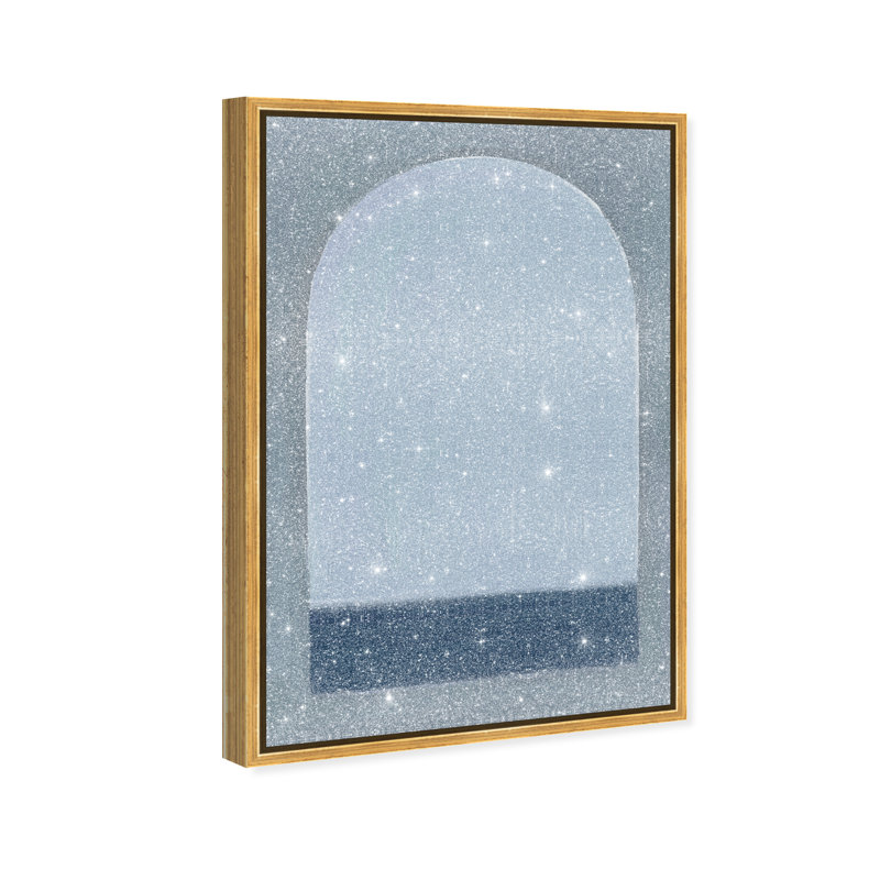Minimal Ocean Window Print by Oliver Gal, 11"H x 16"W, Gold Floater Frame