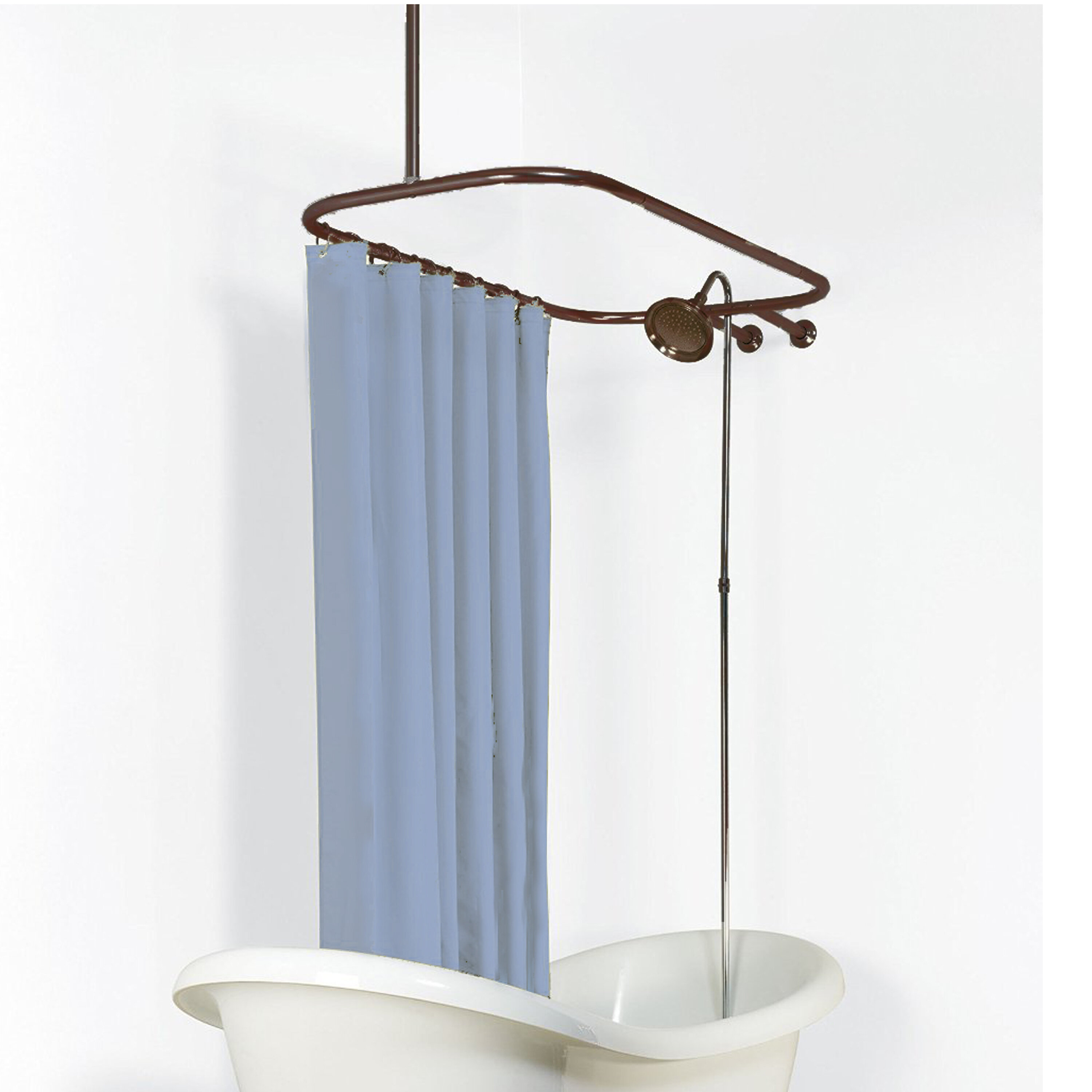 Swcorp AC-AZSR88ORB 48-88 in. Anzzi Shower Curtain Rod with Shower Hooks in Oil Rubbed Bronze