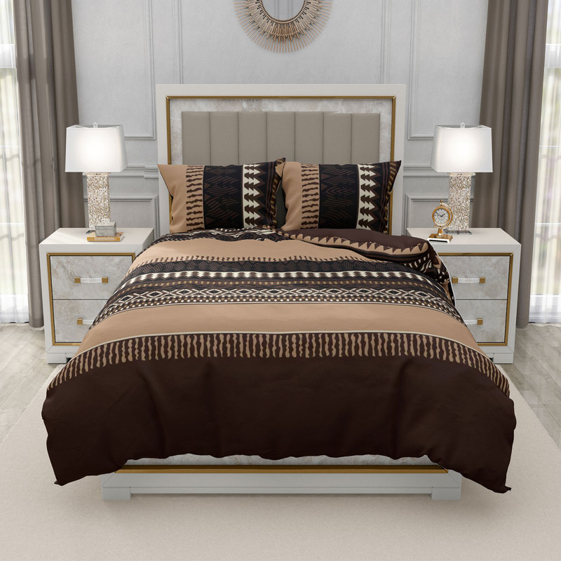 Trendy Complete Bedding Set 4 Piece Duvet Cover Fitted Sheet with Matching Pillow Cases 100% Microfibre Material