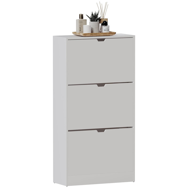 18 Pair Shoe Storage Cabinet, White