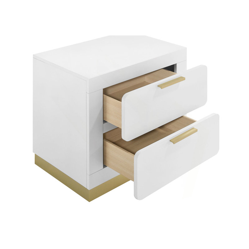 Sophia 2-Drawer Nightstand, White