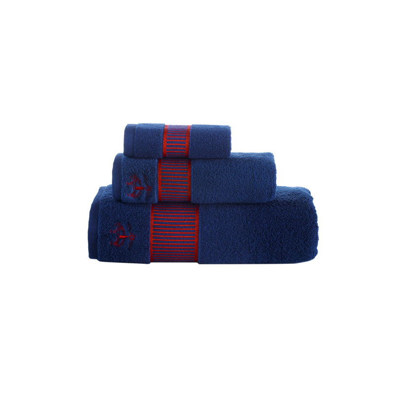 Ensemble de serviettes 3 pièces en coton turc, Marine