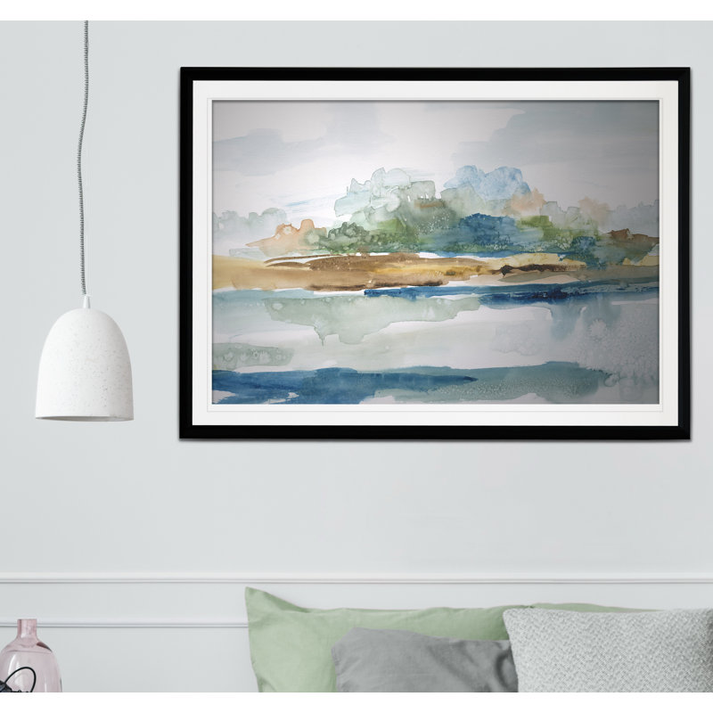 Alexandrine Blue Solace - reproduction de cadre photo, Noir, H 30 po x l 40 po x P 1,5 po