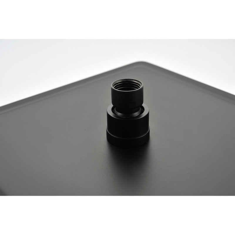 Dispositif de douche noir mat de 10 pouces avec pomme de douche carrée, douche à main, jets de corps et 3 valves d'équilibre incluant