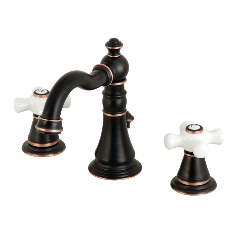 Robinet de salle de bain à large entraxe avec drain American Fauceture Classic, Bronze de Naples