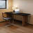 Black + Nut-brown Rectangular Solid Wood + Iron desk-1685927764