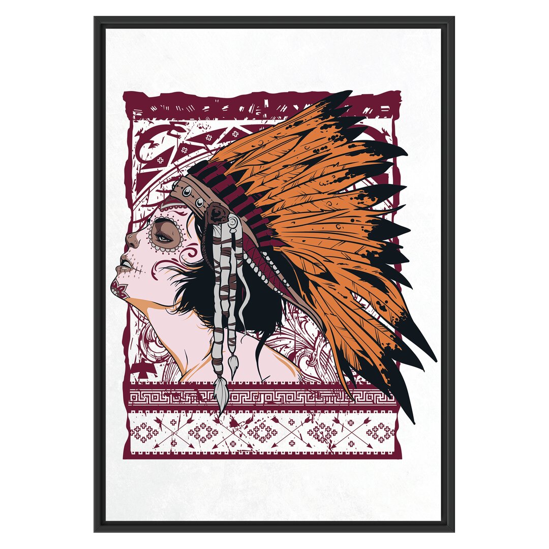 Gerahmtes Wandbild Indian girl light