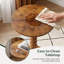 Table d'appoint ronde, table de bout petite boisson, table de chevet d'appoint en bois massif-1955387906