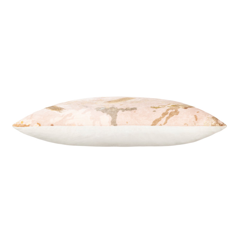 Housse et insert de coussin en velours Lahana, Rosé et ivoire