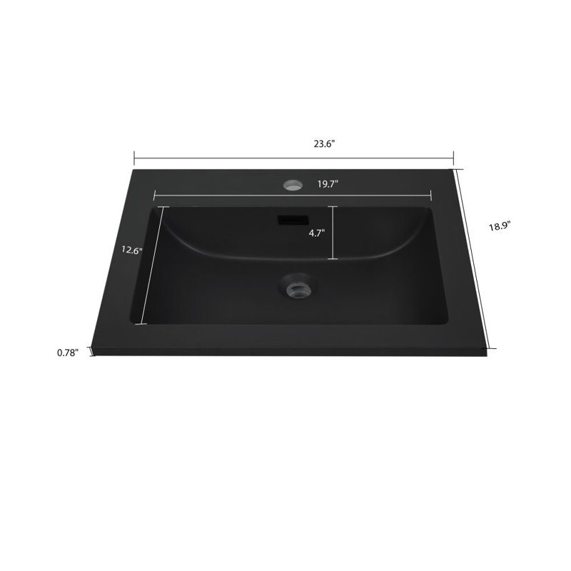 Plateau de meuble-lavabo 23,6 po