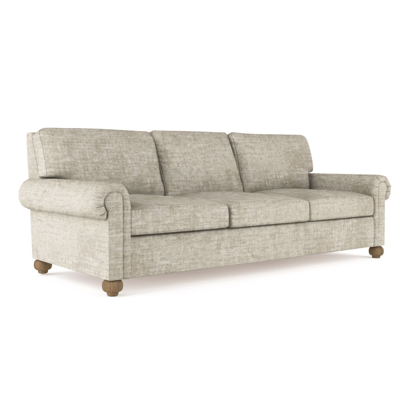 Canapé Leroy, H 36 po x l 96 po x P 43 po, Velours écrasé huître, Brun foncé