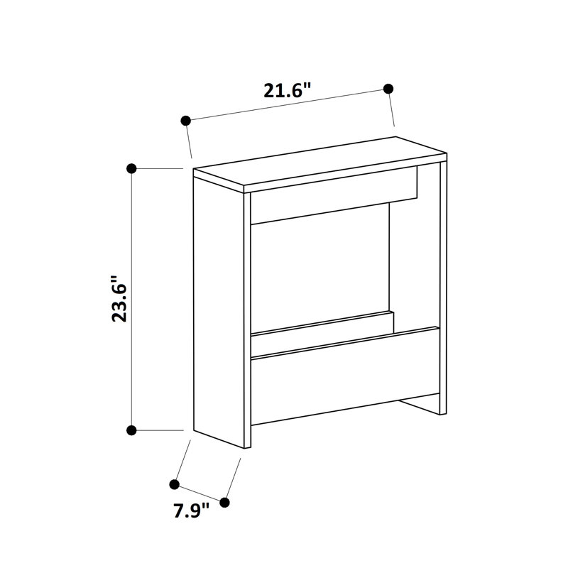 Table de bout avec rangement Frame, Blanc
