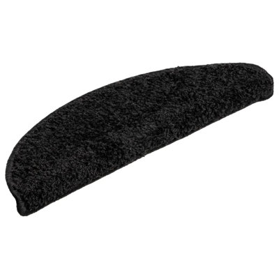 Carpet Stair Treads Black 56x17x3 cm