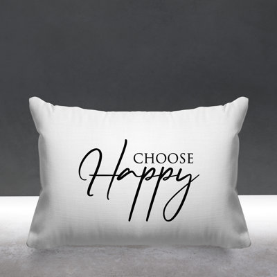Aspire Choose Happy Outdoor Rectangular Pillow Cover & Insert
